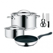 WMF 福腾宝 Gala系列 Gala Plus  不锈钢锅具3件套+刀具两件套