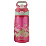 Contigo 康迪克 一键开启密封儿童吸管杯水杯 400ml 粉色蝴蝶