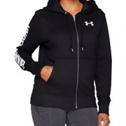 限L码！Under Armour 女式 SDI 绒布 FZ 连帽 warm-up 上衣