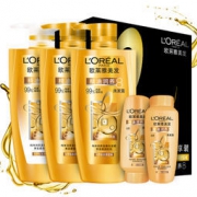 LOREAL 欧莱雅  洗护套装 精油润养洗发露500ml*2+精油润养润发乳500ml+赠旅行装*1套（赠品随机发货）