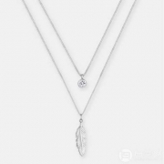 亚马逊海外购：德国品牌，Elli 羽毛+施华洛世奇水晶 925纯银女士项链 Prime会员免费直邮含税