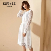 2018春季新款，EST＋II 艺诗 女士长袖蕾丝连衣裙