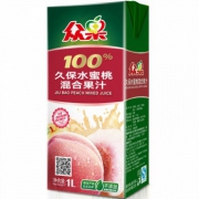 众果 100%纯果汁水蜜桃混合果汁1L×6盒