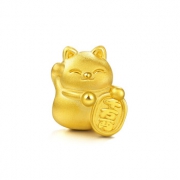 周生生 黄金转运珠足金Charme串珠招财猫