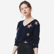 网易严选：秋月鎏光 女式满天星100%美利奴羊毛套头衫