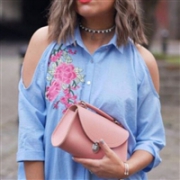 THE CAMBRIDGE SATCHEL 女士MINI POPPY真皮单肩手提包