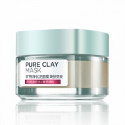 LOREAL欧莱雅 矿物净化泥面膜焕肤亮采100ml+同款面膜10g*2件