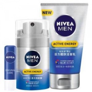 妮维雅（NIVEA）男士活力醒肤洁面润唇套装（劲肤露50g+洗面奶100g+天然唇膏4.8g）+凑单品
