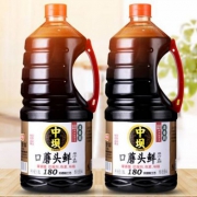 中华老字号，清香园旗下 中坝口蘑头鲜原汁生抽 1800ml*2瓶