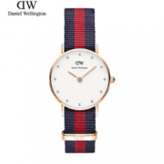 Daniel Wellington 26mm金色边镶钻尼龙带女士手表0905DW