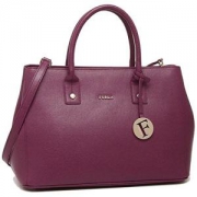 Furla 芙拉 女式 琳达小号C/透心凉手提包 903656 黑莓色b 34*14*22cm