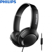 PHILIPS 飞利浦 重低音 线控耳机 时尚 平折 Bass+ SHL3075