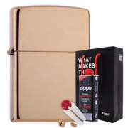 Zippo 之宝 打火机 铜镜子 254B 礼盒套装（火机+小油133ml+火石6粒装）