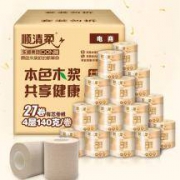顺清柔 共享本色金装4层140g有芯卷纸*27卷