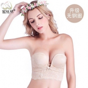 淘抢购热卖# 蜜桃杯 无肩带聚拢防滑上托隐形文胸