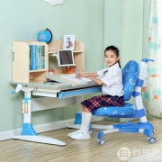 镇店之宝，心家宜 手摇机械升降儿童学习桌椅套装M112+M200 带614多功能读书架