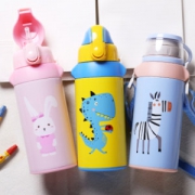 Face 儿童保温壶550ml 304钢内胆 带吸管