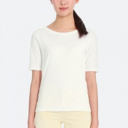 UNIQLO优衣库 女装两穿罗纹T恤(5分袖)