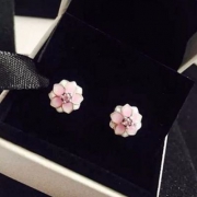 PANDORA 潘多拉 三生三世系列 淡雅桃花镶石耳钉