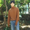 韩版男生纯色高领长袖针织衫