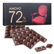 AMOVO魔吻72%可可黑巧克力零食糖果（考维曲)120g *7件