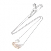 SWAROVSKI施华洛世奇 渐变天鹅项链白金色大号链坠