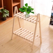 一米色彩 实木花架(原木色)