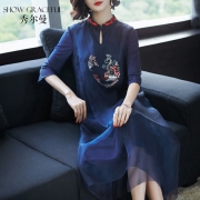 秀尔曼 女士改良真丝旗袍 连衣裙