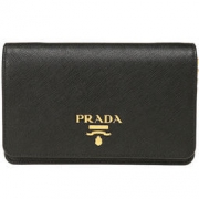 PRADA 普拉达 女士黑色牛皮单肩斜挎包