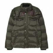 美特斯邦威 男子肩部仿皮保暖羽绒服