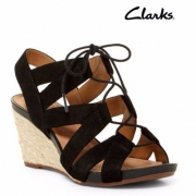 Clarks 其乐 Acina Chester 女士翻毛皮绑带坡跟凉鞋 Prime会员免费直邮