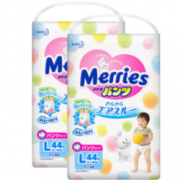 限地区： Kao 花王 Merries 婴儿拉拉裤 L44片*2包 *4件    474元包税包邮（双重优惠）