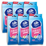 Vinda 维达 清新舒爽 湿巾 10片独立装*6包 (量贩装)