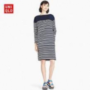 UNIQLO 优衣库 女装 全棉条纹船领连衣裙 404502