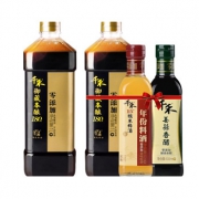 千禾 御藏本酿180天酱油1L*2瓶 + 姜蒜香醋500ml +料酒500ml