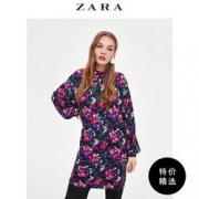 ZARA 新品 TRF 女装 半高领印花连衣裙