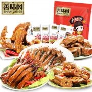 善味阁 卤味鸭货组合 鸭脖+鸭胗+鸭翅+鸭锁骨+鸭舌 300g