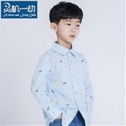 灵机一动 男童纯棉衬衫