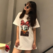 肯定显瘦！夏季  卡通中长款短袖T恤裙