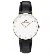 丹尼尔惠灵顿（Daniel Wellington） 34mm金色边镶钻皮带女士手表 0951DW