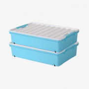 当当优品 带滑轮床底收纳箱 2个装