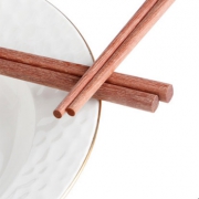 福炊 红檀木家用防滑筷子10双
