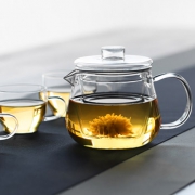 漫漫屋 耐高温玻璃花茶壶（1壶2杯）
