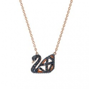 SWAROVSKI 施华洛世奇 5281275 Facet Swan 时尚镂空黑天鹅项链