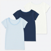 经典百搭！UNIQLO 优衣库 407693 婴儿/幼儿全棉罗纹T恤 3件装