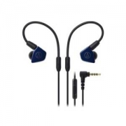 铁三角（Audio-technica）ATH-LS50iS 双动圈带线控入耳式耳机 藏青色 低频强劲 手机耳机