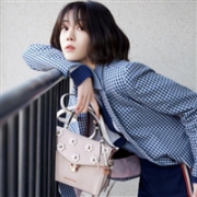 李溪芮同款！MICHAEL MICHAEL KORS Bristol 小号皮质手提包 粉色