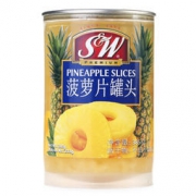 S&W 原装进口水果罐头 美国品牌原装进口菠萝片罐头385g *8件