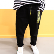 BUJIAGE 男童印花磨毛休闲长裤