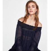 春上新：ZARA  女士质感薄纱上衣